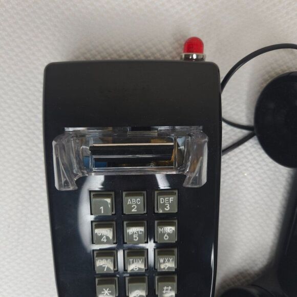 Retro Bittel Black Corded Wall Phone Telephone Push Button Dial Red Indicator Li - Picture 4 of 6